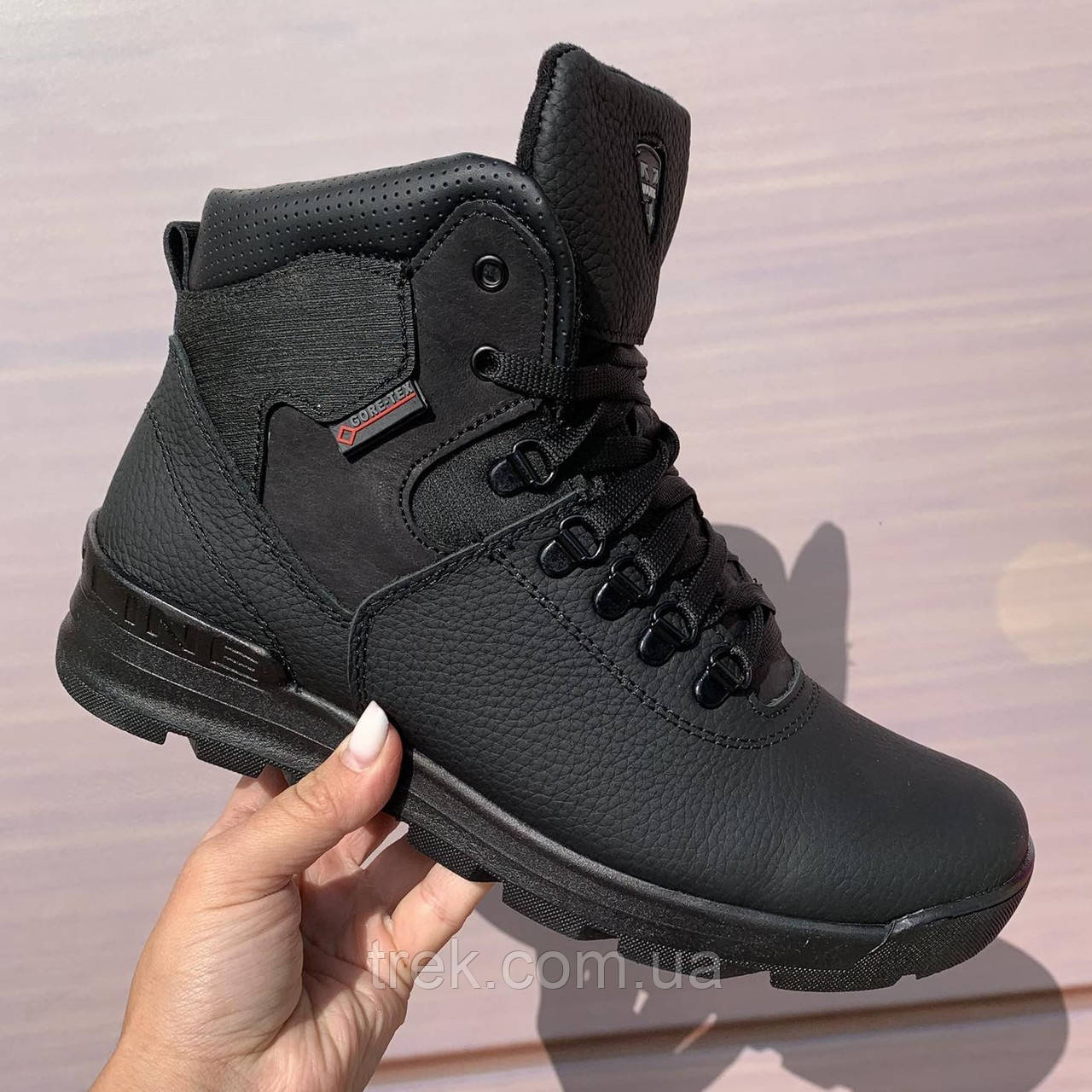 Кросівки чоловічі шкіряні зимові чорні /10523/-40р, фото 1