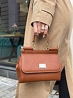 Женская сумка Дольче Габбана коричневая Dolce & Gabbana Brown Sicily 20