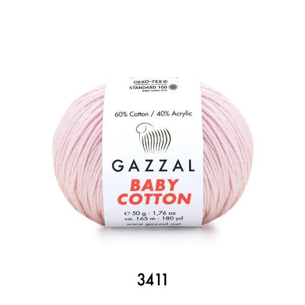 Пряжа Gazzal Baby Cotton 3411 Ніжно-рожевий