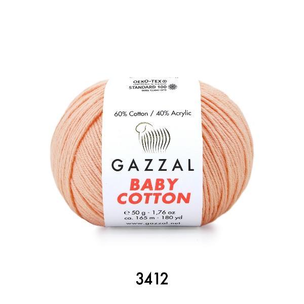 Пряжа Gazzal Baby Cotton 3412 Персик