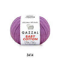 Пряжа Gazzal Baby Cotton 3414 Бузковий