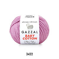 Пряжа Gazzal Baby Cotton 3422 Рожево-бузковий