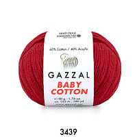 Пряжа Gazzal Baby Cotton 3439 Червоний