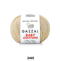 Пряжа Gazzal Baby Cotton 3445 Світло-бежевий