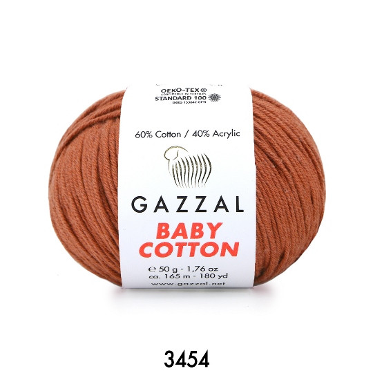 Пряжа Gazzal Baby Cotton 3454 Світло-теракотовий