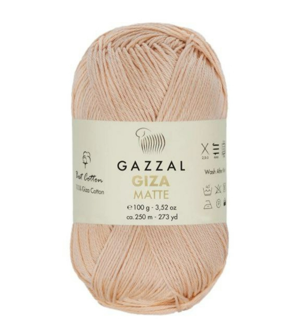 Пряжа Gazzal Giza Matte 5553 Ніжний персик