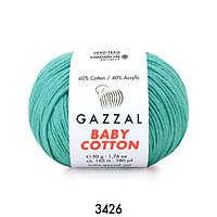 Пряжа Gazzal Baby Cotton 3426 Бірюза