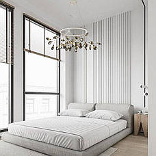 Біла кругла люстра з скляних пелюсток на 36 ламп Petals (918-LP263-36 WH+BK), фото 4