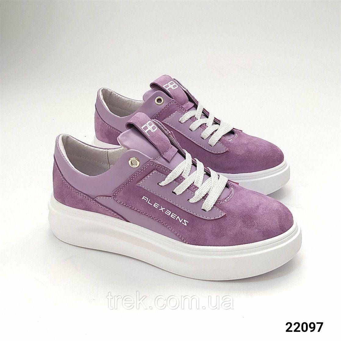 Кросівки жіночі замшеві лаван /22097/ 37р, фото 1
