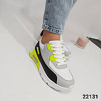 Кросівки жіночі екошкіра білі/зел /22131/ 41р