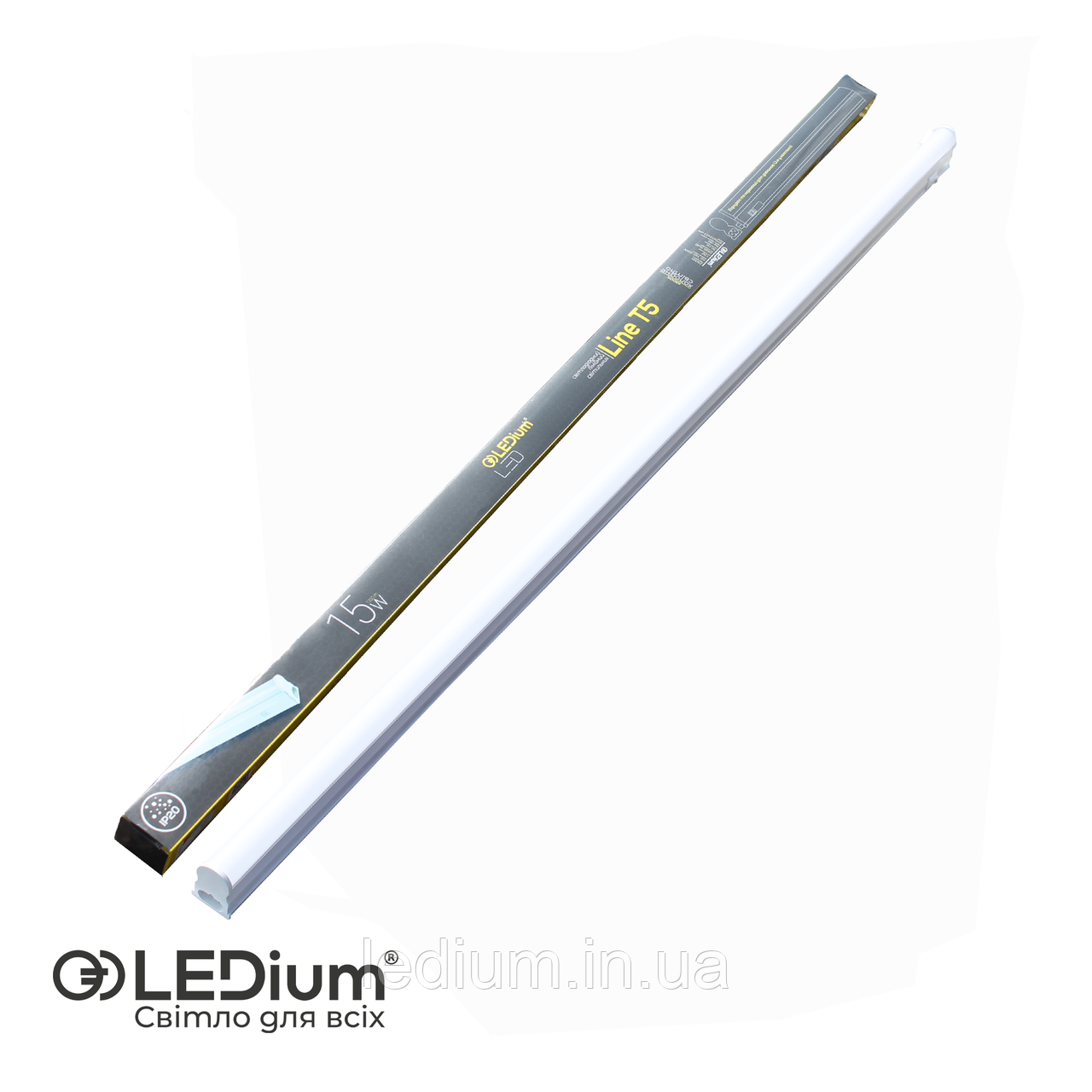 Світильник лінійний меблевий LEDium LINE T5 15W 870mm з вимикачем та дротом