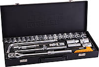 Набір насадок торцевих MasterTool 78-4126 PROFI, CrV 1/2" 8-32 мм, тріскачка 72Т, 26 шт, мет. кейс, фото 4