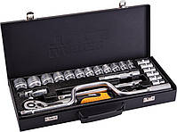 Набір насадок торцевих MasterTool 78-4125 PROFI, CrV 1/2" 10-32 мм, тріскачка 72Т, 24 шт мет. кейс, фото 3