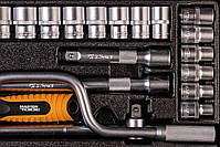 Набір насадок торцевих MasterTool 78-4125 PROFI, CrV 1/2" 10-32 мм, тріскачка 72Т, 24 шт мет. кейс, фото 5