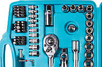 Набір насадок торцевих ТИТУЛ 78-7072 (CrV 1/4" і 1/2" з тріскачкою 24 зуба, 72 шт в кейсі), фото 5