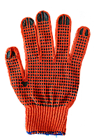 Перчатки рабочие х/б оранжевые с пвх покрытием