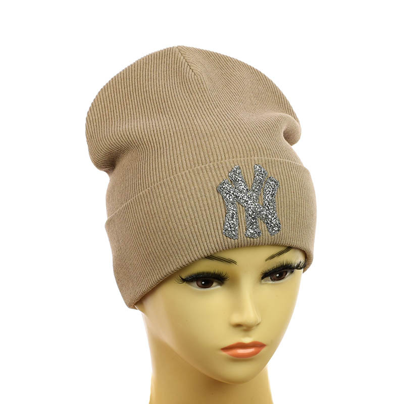 Молодіжна шапка з декором "NewYork"  капучино