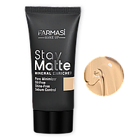 Матирующий тональный крем Stay Matte MakeUp Farmasi тон 04 писочно-бежевый