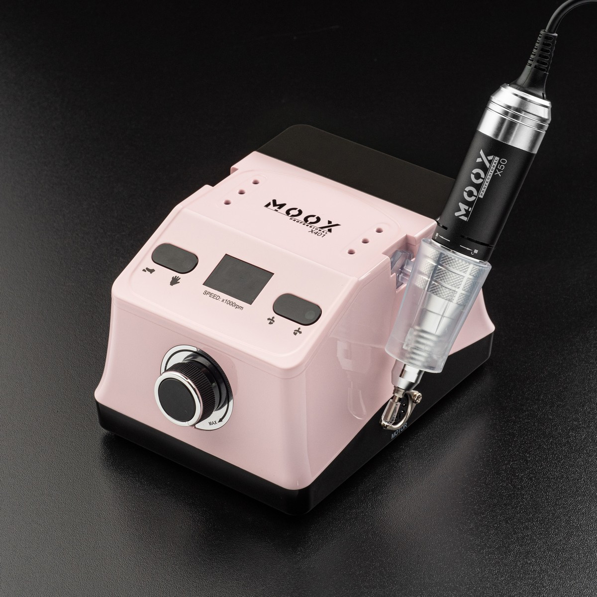Фрезер для манікюру і педикюру MOOX X401 50 000 об / хв 70W Рожевий, фото 1