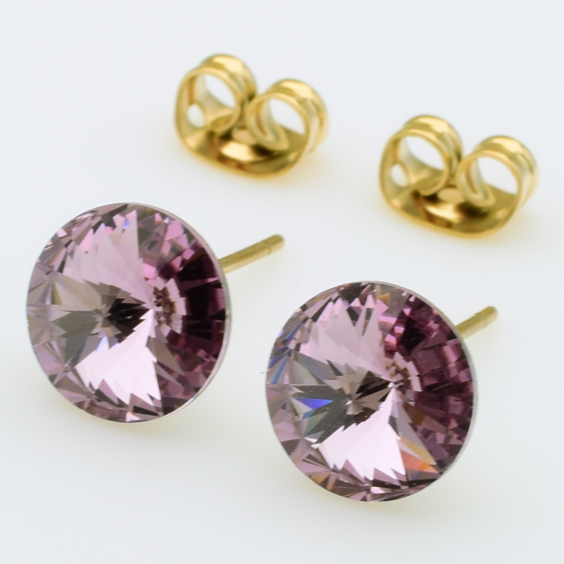 XUPING Серьги Позолота 18к Камни Swarovski Высота 0.85см, Ширина 0.85см