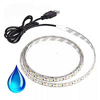 Светодиодная водонепроницаемая LED лента 1м с питанием от повербанка или USB (нейтральный белый 5000к)