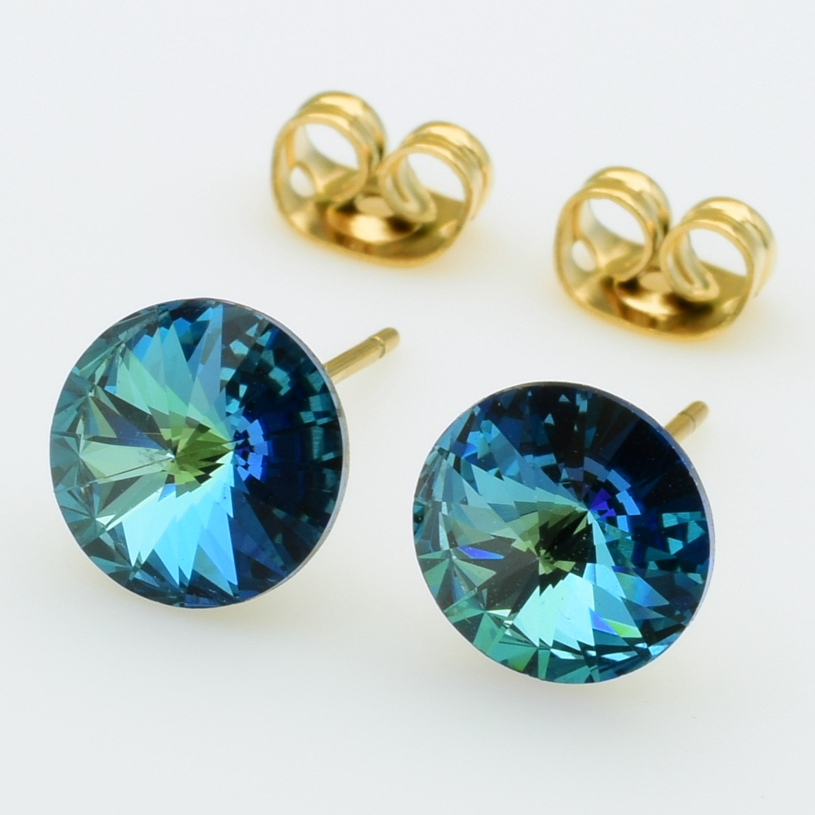 XUPING Серьги Позолота 18к Камни Swarovski Высота 0.85см, Ширина 0.85см