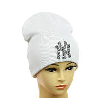 Молодіжна шапка з декором "NewYork"  білий