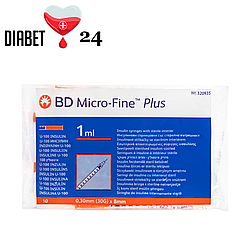 Шприци БД Мікро Файн Плюс U-100 (BD Micro Fine Plus) 1 мл — 10 шт.