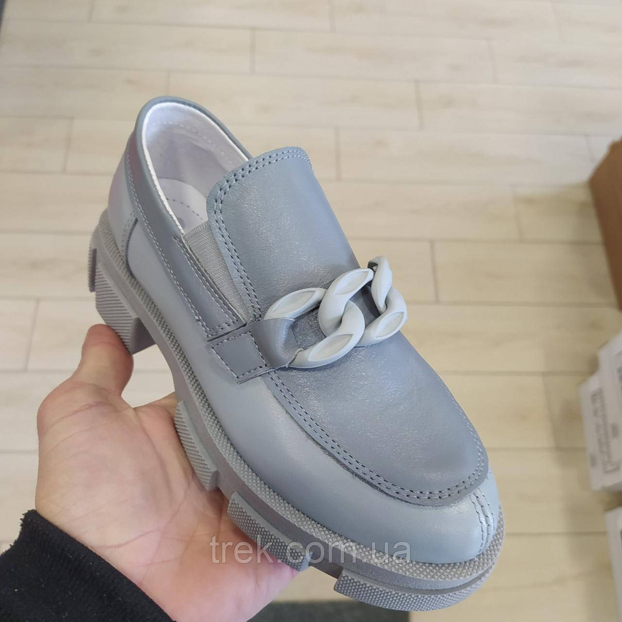 Туфлі шкіряні сірі /22113/ 38р, фото 1