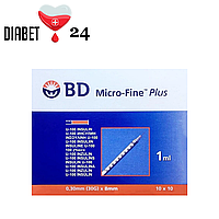 Шприц Мікро Файн U-100 1 мл на 8 мм