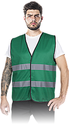 Жилет сигнальний зелений зі світловідбивними смугами REIS KOS-COLOR Z