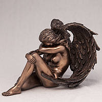 Декоративная статуэтка "Грустящий ангел" из полистоуна от итальянского бренда Veronese 11 см