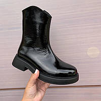 Черевики жіночі лакові шкіряні чорні /23236/ 37р