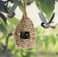 Кормушка для диких птиц, Гнездо - Домик для птиц из специального плетеного волокна, Скворечник