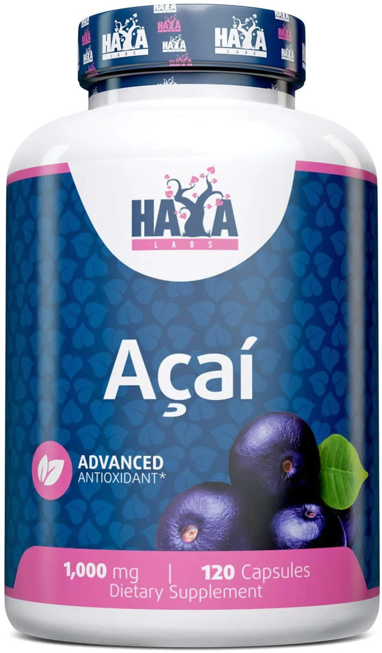 Ягоди асаї Haya Labs Acai 1000 mg 120 Caps, фото 1
