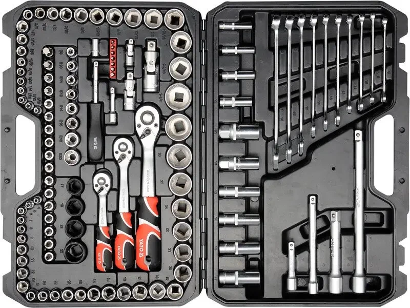 Набір головок торцевих YATO : квадрат 1/2", 3/8", 1/4" з інструментами, насадками. 120 шт. [2], фото 1