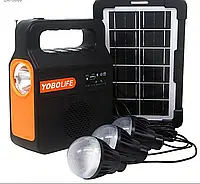 Фонарь с колонкой и повербанком на солнечной батарее Yobolife LM-3609 с MP3, Bluetooth и радио
