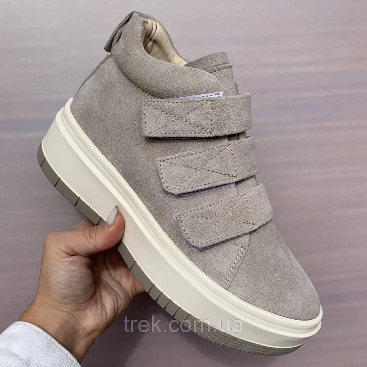 Кросівки жіночі зимові шкіряні бежеві /23289/ 38р, фото 1