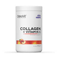 Витамин С + коллаген комплекс для спорта Collagen + Vitamin C (400 g, black currant), OstroVit Найти