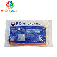 Шприци BD Micro Fine Plus U-100 0,5 мл х 8 мм 10 шт.