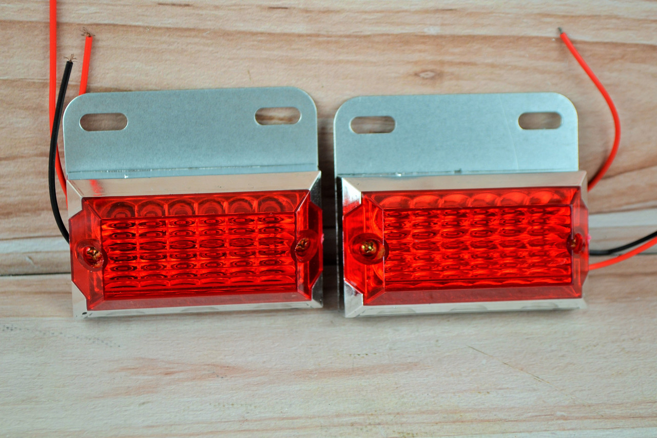 Габарит LED Червоний ліхтар + Біла підсвітка знизу 24вольт (8.5см*5см) (1шт), фото 1