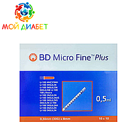 Шприци інсулінові BD Micro-Fine+ U-100 0,5 мл 8 мм 100 шт.