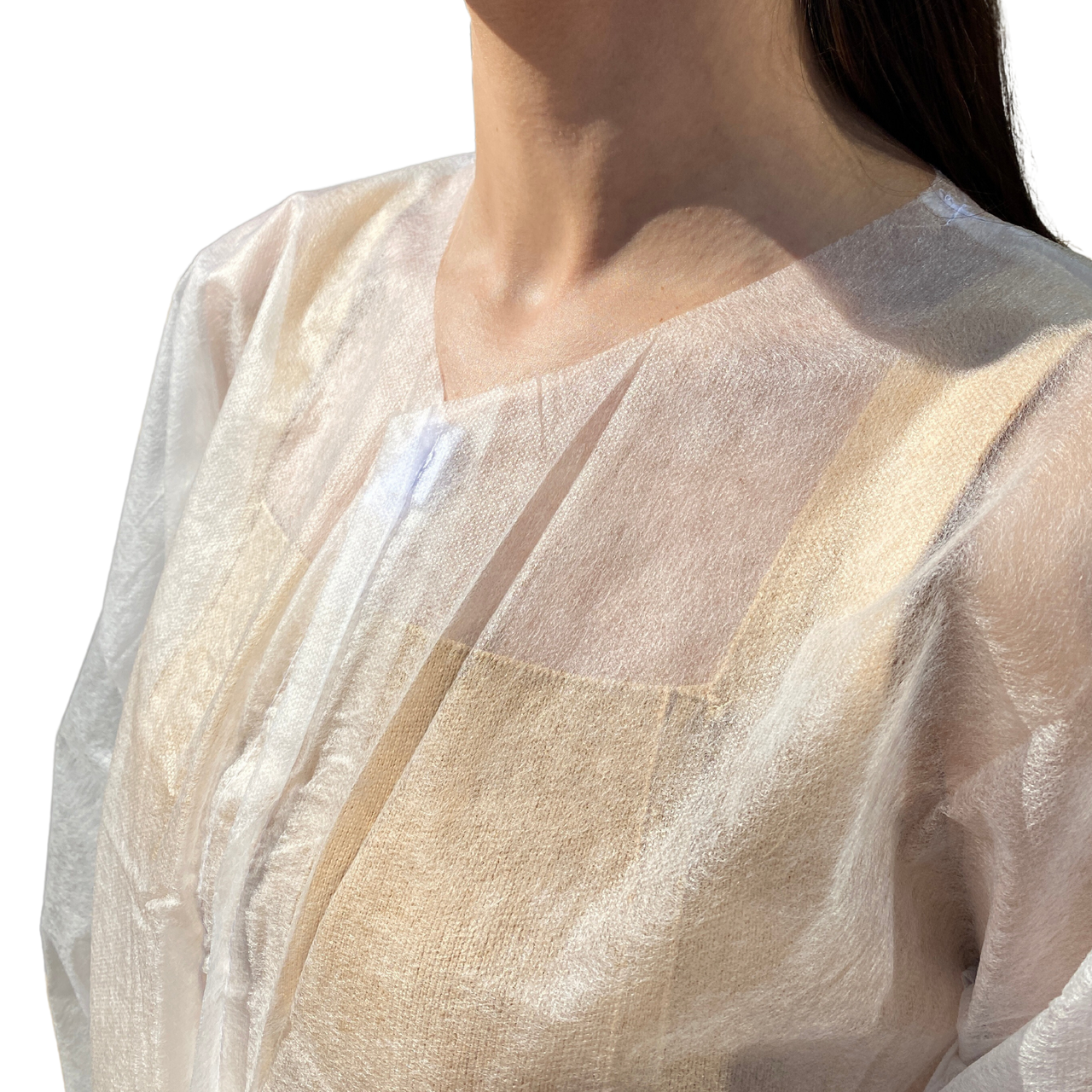 Халат медичний одноразовий Polix на липучках (білий), фото 1