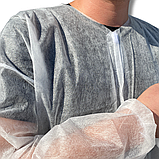 Халат медичний одноразовий Polix на липучках (білий), фото 10