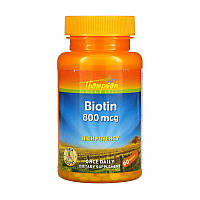 Биотин, натуральная пищевая добавка Biotin 800 mcg (90 tabs), Thompson 18+
