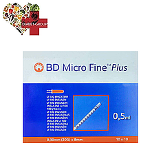 Шприци БД Мікро Файн Плюс U-100 (BD Micro Fine Plus) 1 мл — 10 шт.