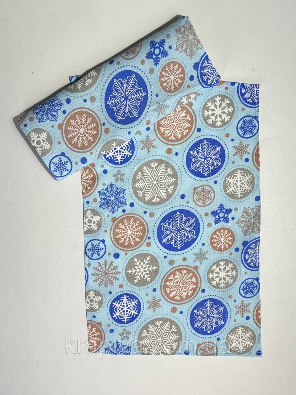 Рушник вафельний кухонний 75*35 Новий Рік бавовняний, полотенце бавовна новорічна різдвяна, фото 1