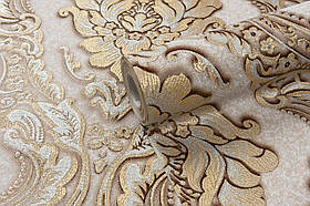 Шпалери вінілові спінені на флізеліновій основі Vinil Шарлотта КФV 1-1621 бежево-золотисто-сріблий 10,05 x 0,53 м