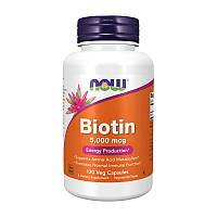 Биологически активная добавка Биотин Biotin 5,000 mcg (120 veg caps), NOW 18+