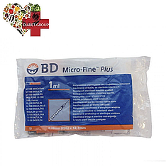 Шприци БД Мікро Файн Плюс U-100 (BD Micro Fine Plus) 1 мл, 0.33 х 12.7 мм — 10 шт.